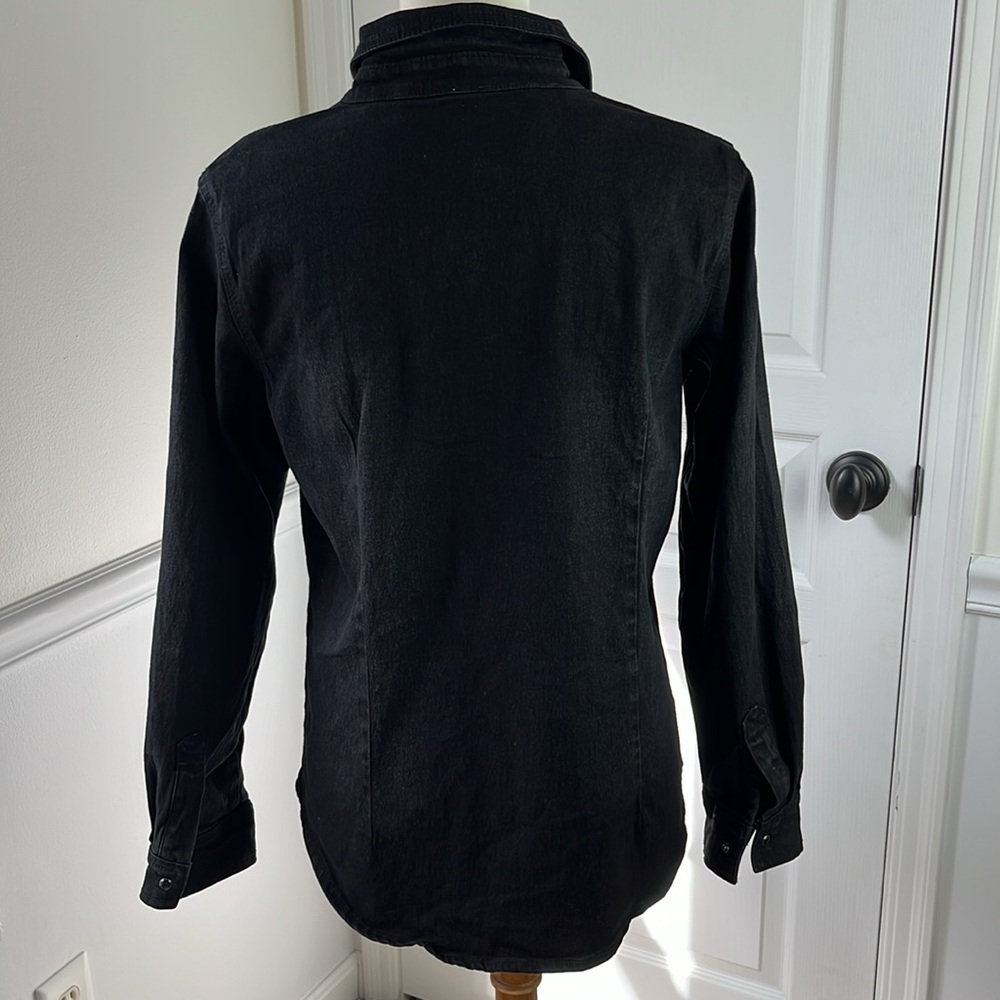 DG2 by Diane Gilman Black Denim Snap-closure Jacket - Picture 4 of 9